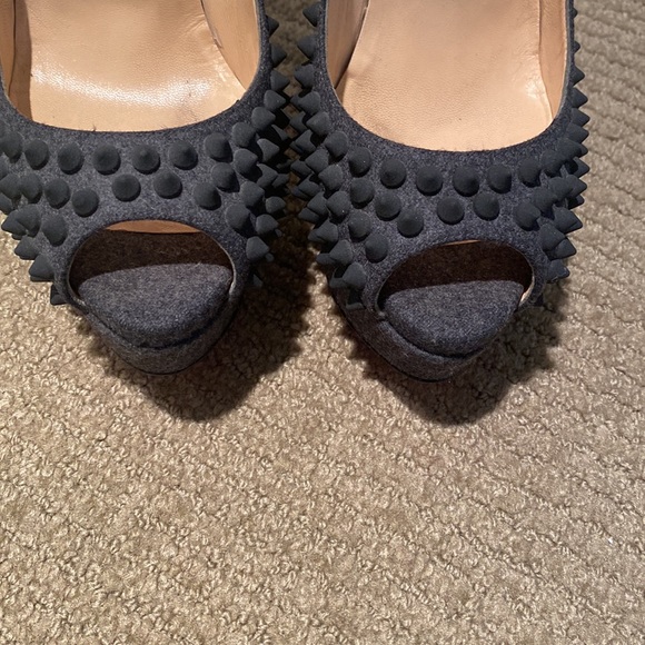 Christian Louboutin Lady Peep Flannel Heels size 36 1/2 - Picture 6 of 7